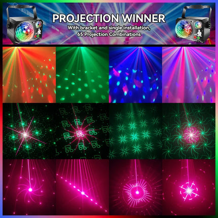 Disco Ball Light RGB Magic Ball Strobe Pattern Light with UV Light