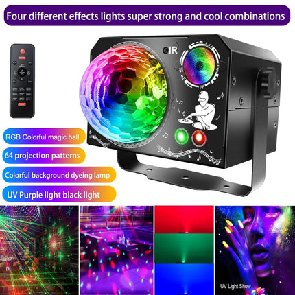 Disco Ball Light RGB Magic Ball Strobe Pattern Light with UV Light