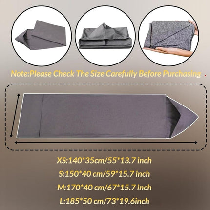 Sleep Pod - Wearable Blanket Hoodie for Anxiety Relief & Deep Sleep, Portable Personal Sleeping Bag for Travel, Camping and Cozy Lounging - Gray - Size 185cm*45cm