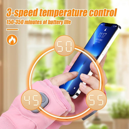 Rechargeable Wireless Heated Gloves Women'S Heated Gloves Fingerless Heated - Pink - Size Fits Adult Hands