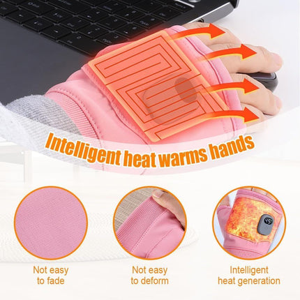 Rechargeable Wireless Heated Gloves Women'S Heated Gloves Fingerless Heated - Pink - Size Fits Adult Hands