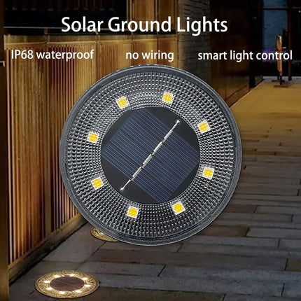 Solar Ground Lights Garden Lights Outdoor Lights Waterproof Lights LED Lights - White - Size 4 Pack
