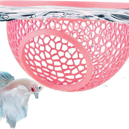 Floating Betta Hide & Shrimp Cave – 3D Printed Aquarium Hammock, Feeder & Rest Spot – Floating Betta Log & Cave Decor for Nano Tanks, Corydoras, Shrimp & Small Fish – Safe PLA, Patent Pending - Black - Size S