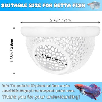 Floating Betta Hide & Shrimp Cave – 3D Printed Aquarium Hammock, Feeder & Rest Spot – Floating Betta Log & Cave Decor for Nano Tanks, Corydoras, Shrimp & Small Fish – Safe PLA, Patent Pending - Pink - Size S