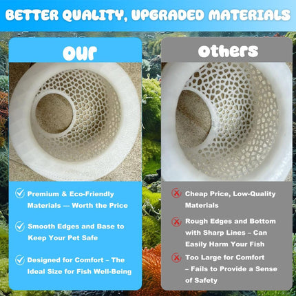 Floating Betta Hide & Shrimp Cave – 3D Printed Aquarium Hammock, Feeder & Rest Spot – Floating Betta Log & Cave Decor for Nano Tanks, Corydoras, Shrimp & Small Fish – Safe PLA, Patent Pending - Pink - Size S