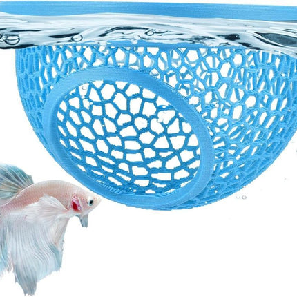 Floating Betta Hide & Shrimp Cave – 3D Printed Aquarium Hammock, Feeder & Rest Spot – Floating Betta Log & Cave Decor for Nano Tanks, Corydoras, Shrimp & Small Fish – Safe PLA, Patent Pending - Pink - Size S