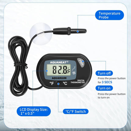 Aquarium Thermometer, Fish Tank Thermometer (1 Pack)