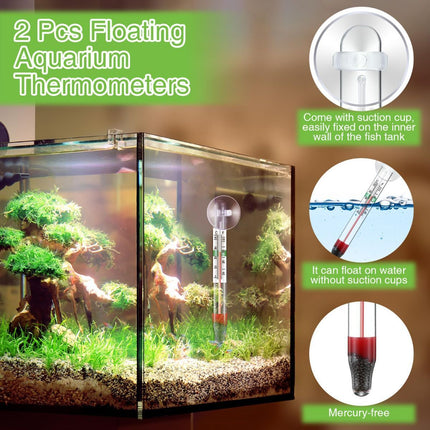 2 Pcs Floating Aquarium Thermometers