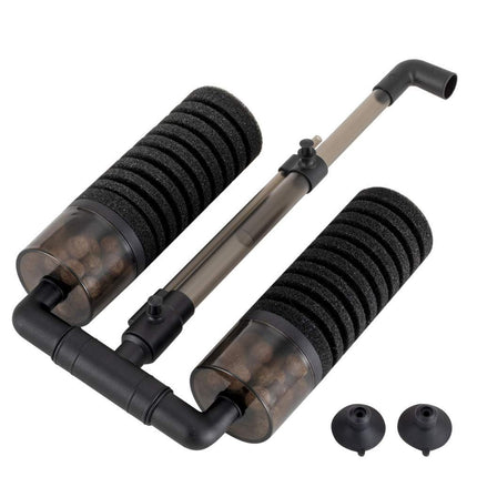 Aquarium Double Sponge Filter, Comes with 2 Spare Sponges (Size M)