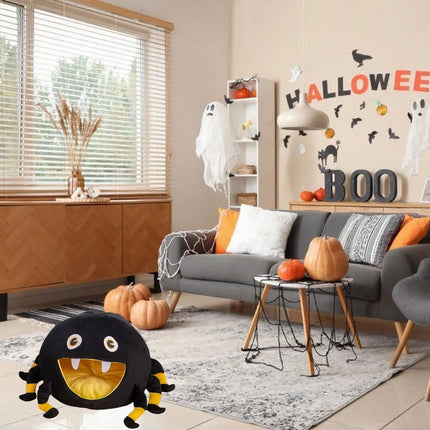 Black Spider Cat Nest Halloween Puppy Cave Warm Kitten Bed