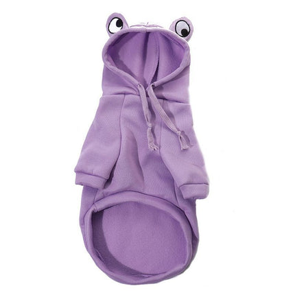 Dog Hoodie Frog-Themed Autumn Winter Pet Clothing Small Medium Dogs Soft - Green - Size L