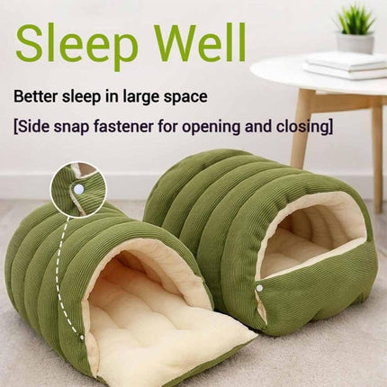 Cozy Monster Cat Bed, Cave Style Pet Bed, Cat Beds for Indoor Cats, Cat Cave Bed Cat Tent with Removable Cushion, Warm Cave Nest Sleeping Bed Puppy House for Cats Small Dogs - Black - Size 30cm*28cm*20cm