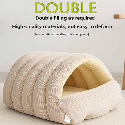 Cozy Monster Cat Bed, Cave Style Pet Bed, Cat Beds for Indoor Cats, Cat Cave Bed Cat Tent with Removable Cushion, Warm Cave Nest Sleeping Bed Puppy House for Cats Small Dogs - Black - Size 30cm*28cm*20cm