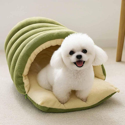 Cozy Monster Cat Bed, Cave Style Pet Bed, Cat Beds for Indoor Cats, Cat Cave Bed Cat Tent with Removable Cushion, Warm Cave Nest Sleeping Bed Puppy House for Cats Small Dogs - Black - Size 30cm*28cm*20cm