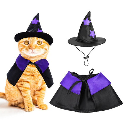 Halloween Pet Costume Cat Wizard Costume Funny Wizard Cat Clothes