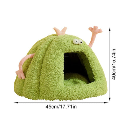 Winter Warm Cats Bed Cartoon Theme Design Highly Density Removable Cover Shelter House Rest Bed for Small Breeds Winter Warm Cats House - Purple - Size 60cm*45cm
