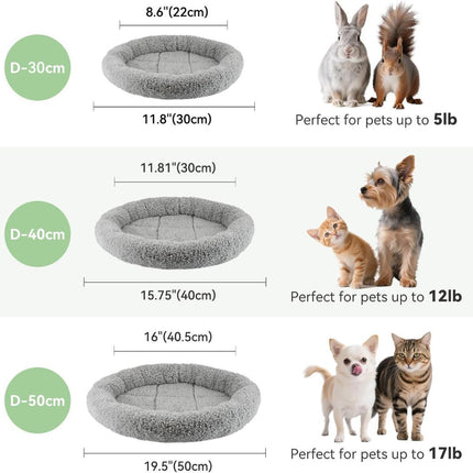Cat Bed Plush Cat Bed Round Cat Bed Cat Furniture Cat (Gray / 40cm)