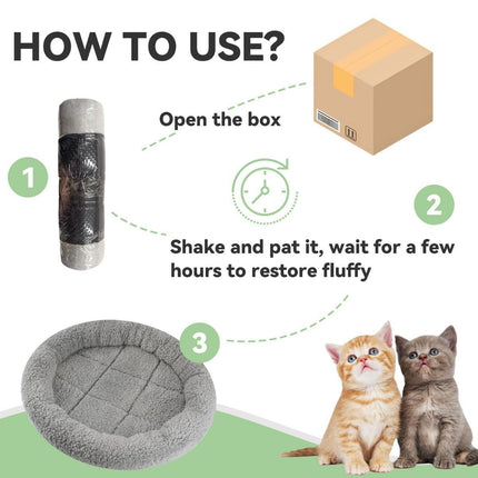 Cat Bed Plush Cat Bed Round Cat Bed Cat Furniture Cat (Gray / 50cm)