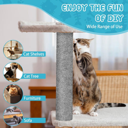 Cat Scratching Pad DIY Cat Accessory Cat Furniture Protection Cat Climbing - Dark Gray - Size 15.8''×118''