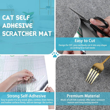 Cat Scratching Pad DIY Cat Accessory Cat Furniture Protection Cat Climbing - Gray - Size 15.8''×118''
