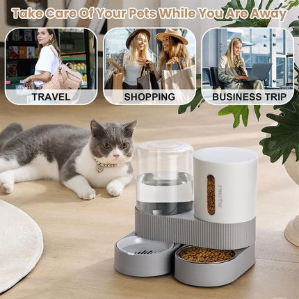 Cat Automatic Feeder Cat Water Dispenser Pet Feeding Set Cat Food