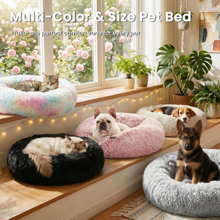 Pet Bed Anti-Anxiety Pet Bed Donut Pet Bed Small Dog Bed (Size 27in)