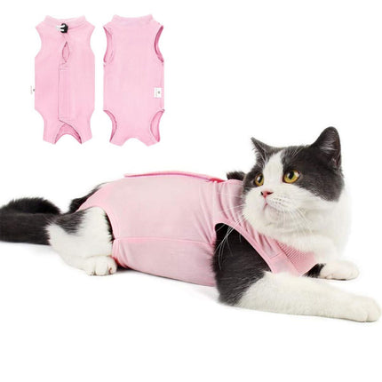 Cat Recovery Jumpsuit Abdominal Wound Protection Post-Surgery Cat Clothing - Blue - Size L(Above 7 lbs)