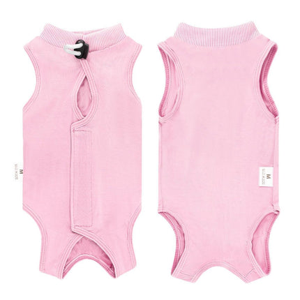 Cat Recovery Jumpsuit Abdominal Wound Protection Post-Surgery Cat Clothing - Yellow - Size S(Above 16 oz)