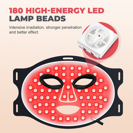 LED Facial Mask Beauty Device Skin Rejuvenation Firm Contours Fade Fine Lines
