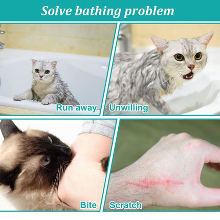 Cat Bath Bag Breathable Cat Shower Bag Anti-Scratch Cat Grooming Bag Adjustable - Pink - Size 19.6