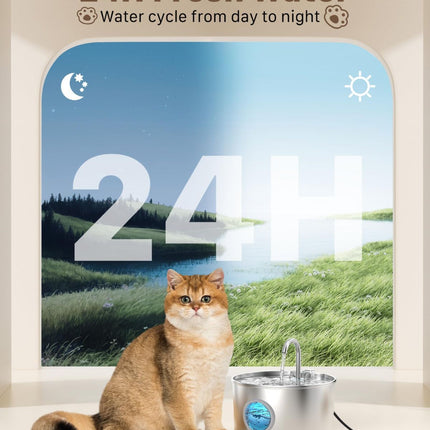 Cat Water Fountain Stainless Steel Cat Fountain Cat Hydration Cat