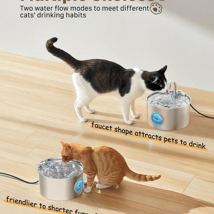 Cat Water Fountain Stainless Steel Cat Fountain Cat Hydration Cat