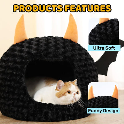 Funny Cat Bed Halloween Large Cat Cave Nest Warm Cute Kitten Bed