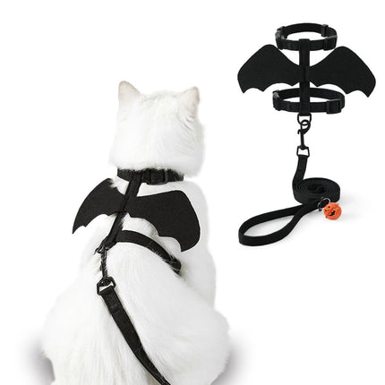 Cat Harness and Leash with Bat Wings (Size M)