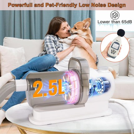 Dog Cat Grooming Vacuum Pet Scissors 6-In-1 Hair Removal Brush Pet