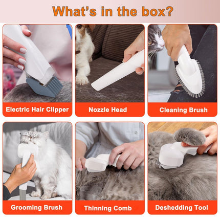 Dog Cat Grooming Vacuum Pet Scissors 6-In-1 Hair Removal Brush Pet