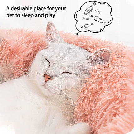 Cat Bed Fluffy Cat Bed Round Cat Bed Cat Furniture Cat (Green / 24in)