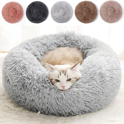Cat Bed Fluffy Cat Bed Round Cat Bed Cat Furniture (Light Gray / 20in)