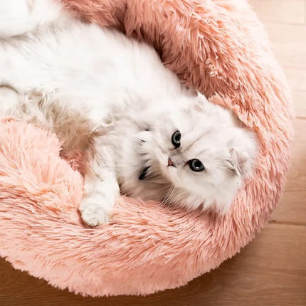 Cat Bed Fluffy Cat Bed Round Cat Bed Cat Furniture (Light Gray / 20in)