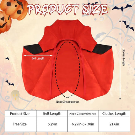 Halloween Cat Vampire Cloak Costume Adjustable Red Black Pet Cape