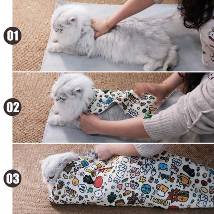 Cat Grooming Wrap Cat Nail Clipping Cat Grooming Supplies Cat Care Anti-Scratch - Multi-color - Size 35.5