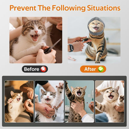 Adjustable Cat Muzzle Cat Grooming Prevent Biting Breathable TPU Cat