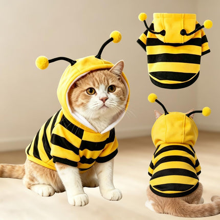 Bumblebee Cat Costume for Sphynx & Small Dogs (Yellow / S)