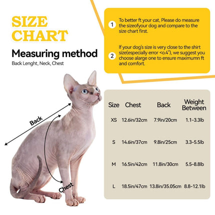 Bumblebee Cat Costume for Sphynx & Small Dogs (Yellow / S)