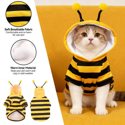 Bumblebee Cat Costume for Sphynx & Small Dogs (Yellow / S)