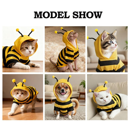 Bumblebee Cat Costume for Sphynx & Small Dogs (Yellow / XXS)