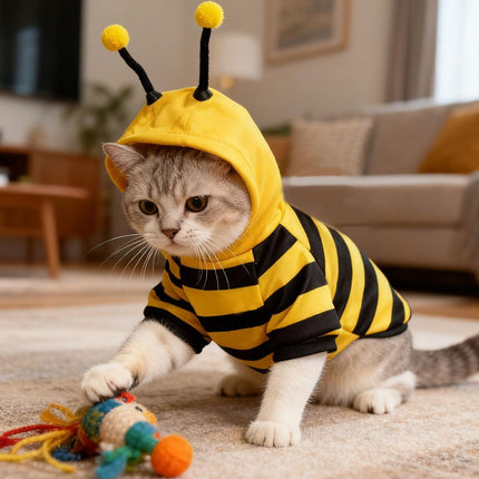Bumblebee Cat Costume for Sphynx & Small Dogs (Yellow / XXS)