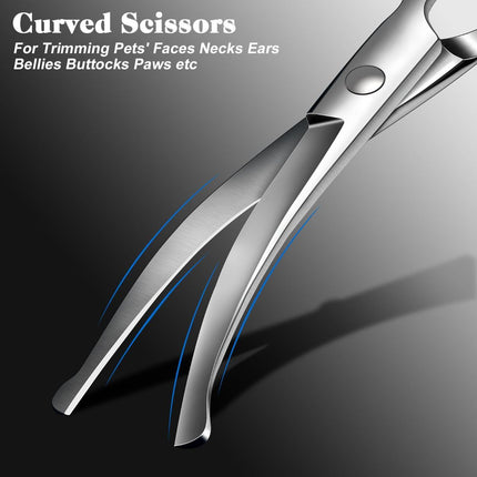Dog Grooming Scissors Cat Grooming Scissors 4-In-1 Grooming Set (Red)