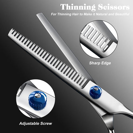 Dog Grooming Scissors Cat Grooming Scissors 4-In-1 Grooming Set (Red)