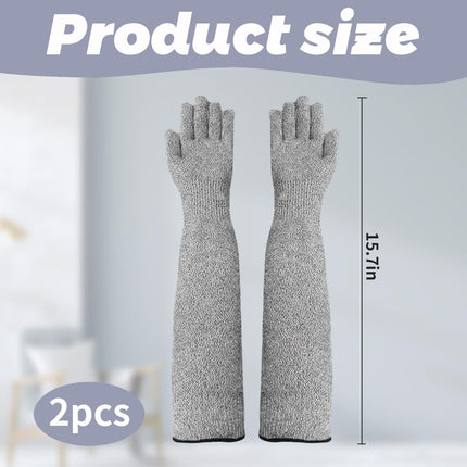 Cat Grooming Gloves Pet Handling Gloves Anti-Scratch Gloves Cat Nail Trimming - Gray - Size 15.7in